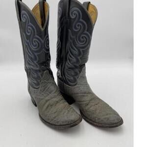 Tony Lama Vintage Black Label 8502 Grey Wester Boots Men's Size 9D